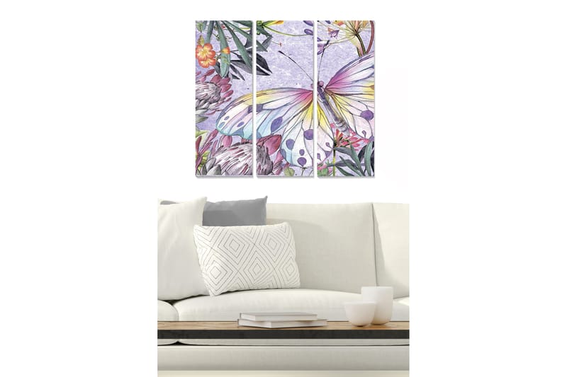 Canvastavla Floral 3-pack Flerfärgad - 20x50 cm - Inredning - Tavlor & posters - Canvastavla