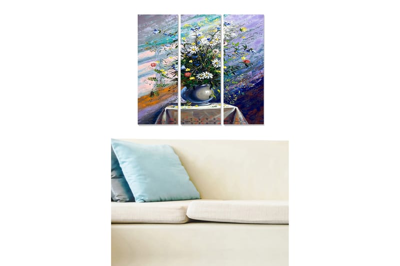 Canvastavla Floral 3-pack Flerfärgad - 20x50 cm - Inredning - Tavlor & posters - Canvastavla