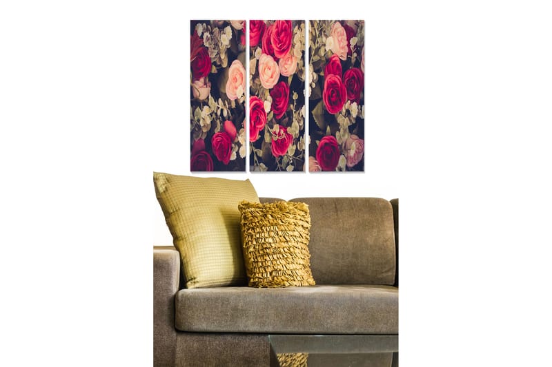 Canvastavla Floral 3-pack Flerfärgad - 20x50 cm - Inredning - Tavlor & posters - Canvastavla