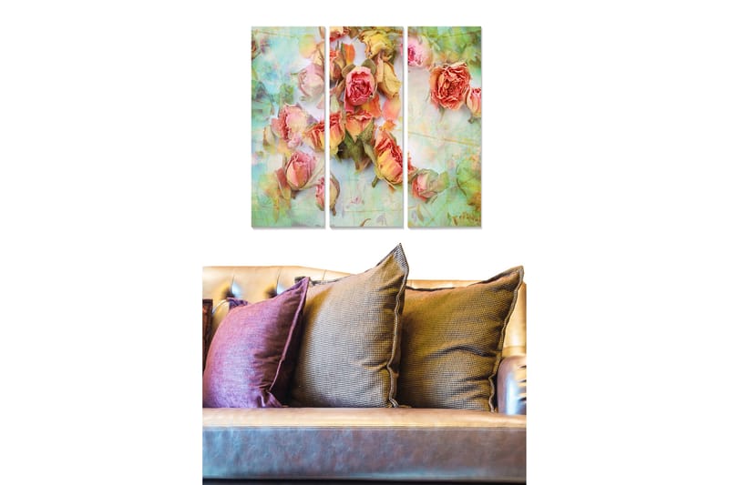 Canvastavla Floral 3-pack Flerfärgad - 20x50 cm - Inredning - Tavlor & posters - Canvastavla