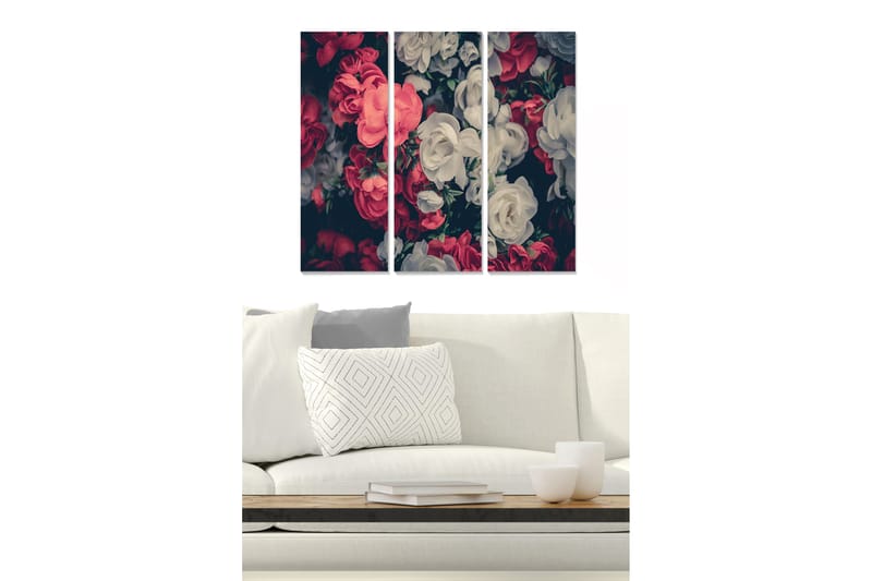 Canvastavla Floral 3-pack Flerfärgad - 20x50 cm - Inredning - Tavlor & posters - Canvastavla