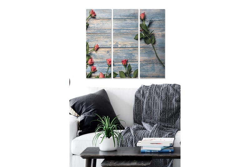 Canvastavla Floral 3-pack Flerfärgad - 20x50 cm - Inredning - Tavlor & posters - Canvastavla