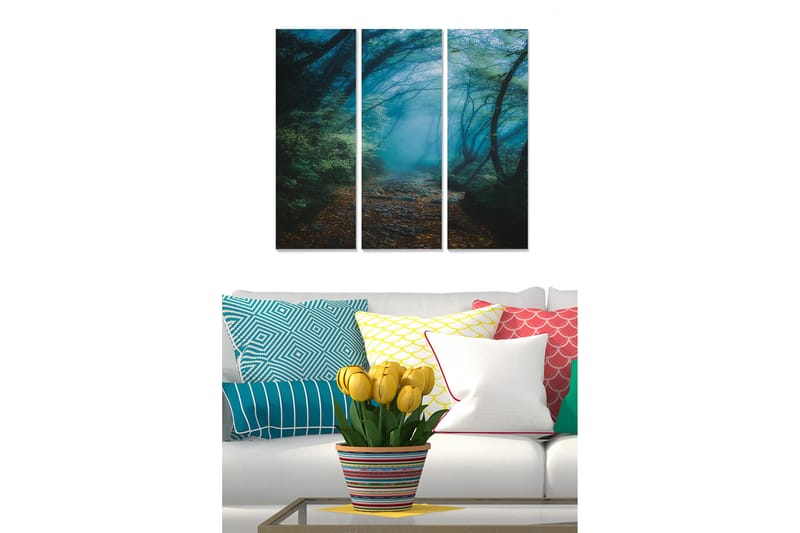 Canvastavla Floral 3-pack Flerfärgad - 20x50 cm - Inredning - Tavlor & posters - Canvastavla