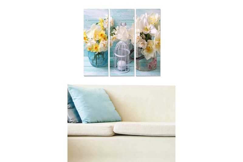 Canvastavla Floral 3-pack Flerfärgad - 20x50 cm - Inredning - Tavlor & posters - Canvastavla