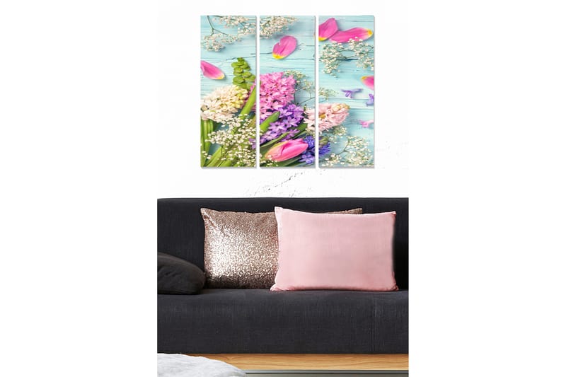 Canvastavla Floral 3-pack Flerfärgad - 20x50 cm - Inredning - Tavlor & posters - Canvastavla