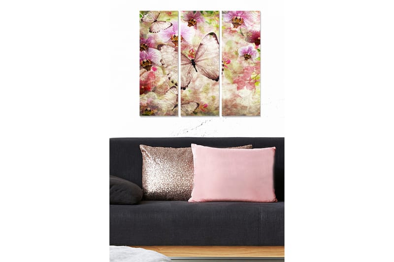 Canvastavla Floral 3-pack Flerfärgad - 20x50 cm - Inredning - Tavlor & posters - Canvastavla