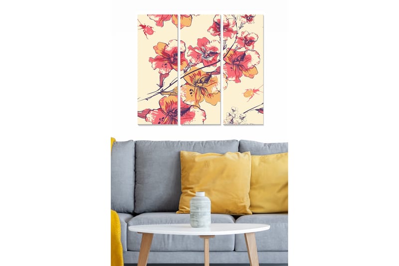 Canvastavla Floral 3-pack Flerfärgad - 20x50 cm - Inredning - Tavlor & posters - Canvastavla