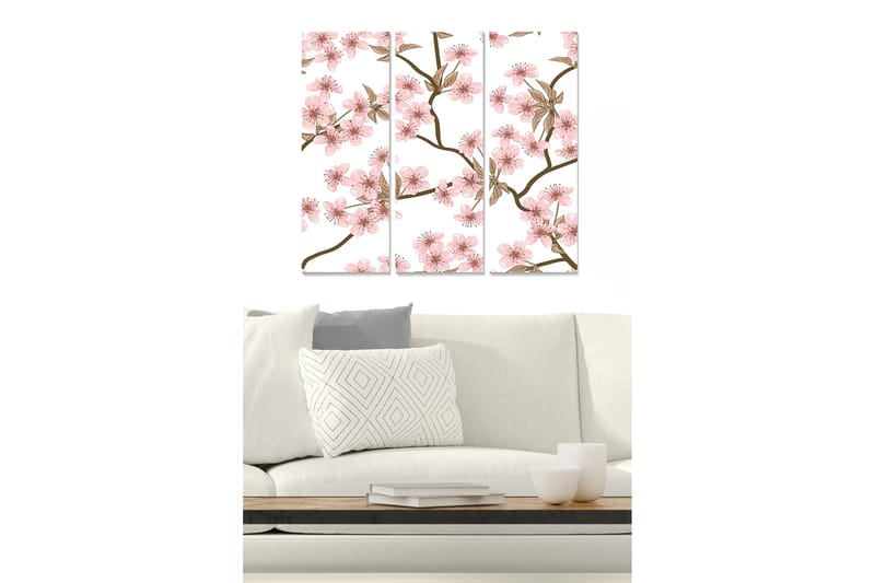 Canvastavla Floral 3-pack Flerfärgad - 20x50 cm - Inredning - Tavlor & posters - Canvastavla