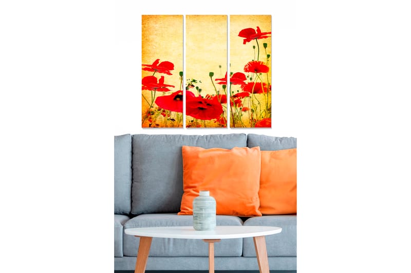 Canvastavla Floral 3-pack Flerfärgad - 20x50 cm - Inredning - Tavlor & posters - Canvastavla