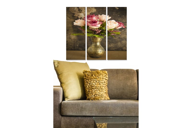 Canvastavla Floral 3-pack Flerfärgad - 20x50 cm - Inredning - Tavlor & posters - Canvastavla