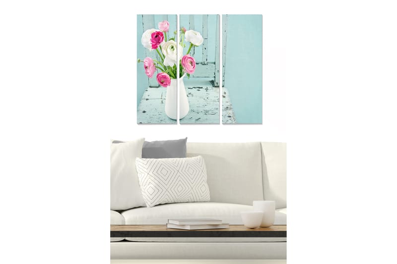 Canvastavla Floral 3-pack Flerfärgad - 20x50 cm - Inredning - Tavlor & posters - Canvastavla