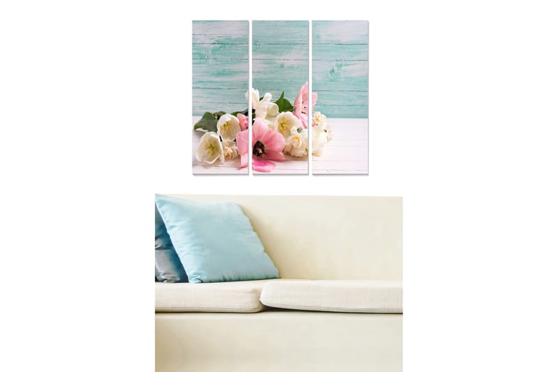 Canvastavla Floral 3-pack Flerfärgad - 20x50 cm - Inredning - Tavlor & posters - Canvastavla