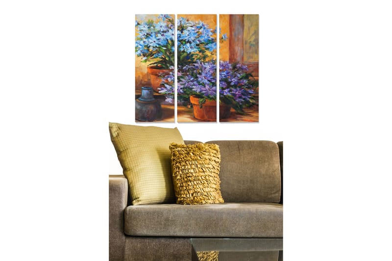 Canvastavla Floral 3-pack Flerfärgad - 20x50 cm - Inredning - Tavlor & posters - Canvastavla