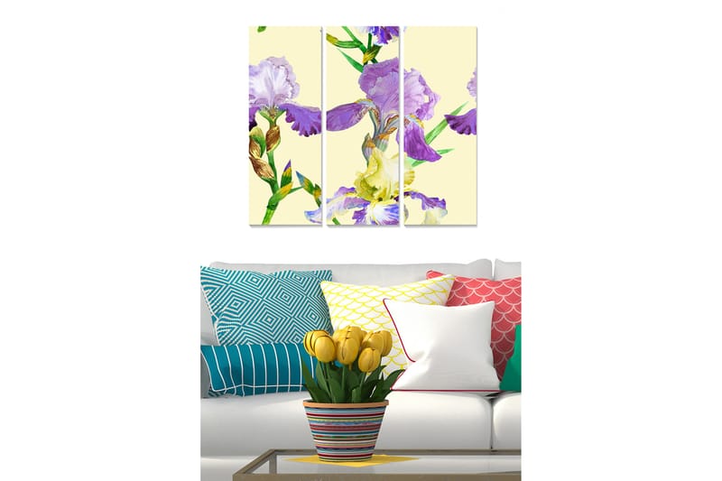 Canvastavla Floral 3-pack Flerfärgad - 20x50 cm - Inredning - Tavlor & posters - Canvastavla