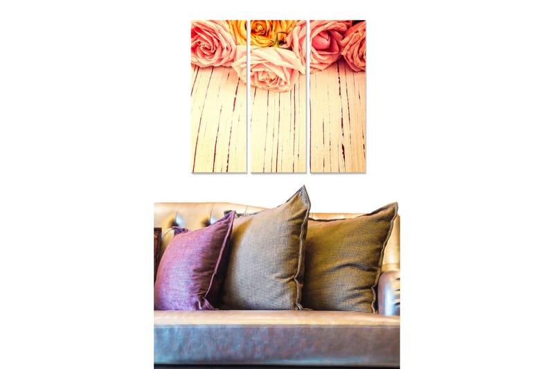 Canvastavla Floral 3-pack Flerfärgad - 20x50 cm - Inredning - Tavlor & posters - Canvastavla