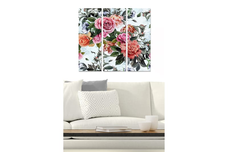 Canvastavla Floral 3-pack Flerfärgad - 20x50 cm - Inredning - Tavlor & posters - Canvastavla