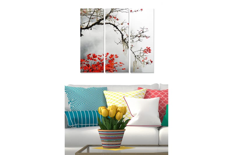 Canvastavla Floral 3-pack Flerfärgad - 20x50 cm - Inredning - Tavlor & posters - Canvastavla