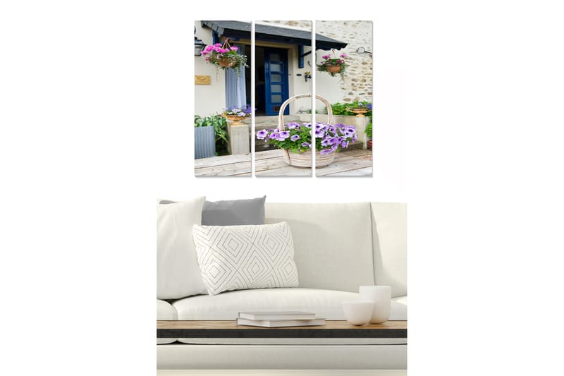 Canvastavla Floral 3-pack Flerfärgad - 20x50 cm - Inredning - Tavlor & posters - Canvastavla