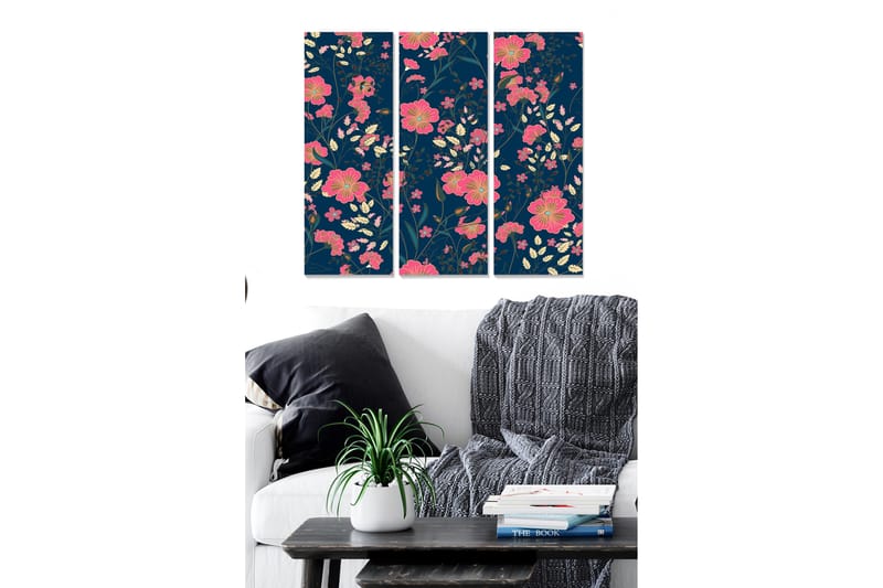 Canvastavla Floral 3-pack Flerfärgad - 20x50 cm - Inredning - Tavlor & posters - Canvastavla