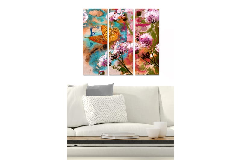 Canvastavla Floral 3-pack Flerfärgad - 20x50 cm - Inredning - Tavlor & posters - Canvastavla