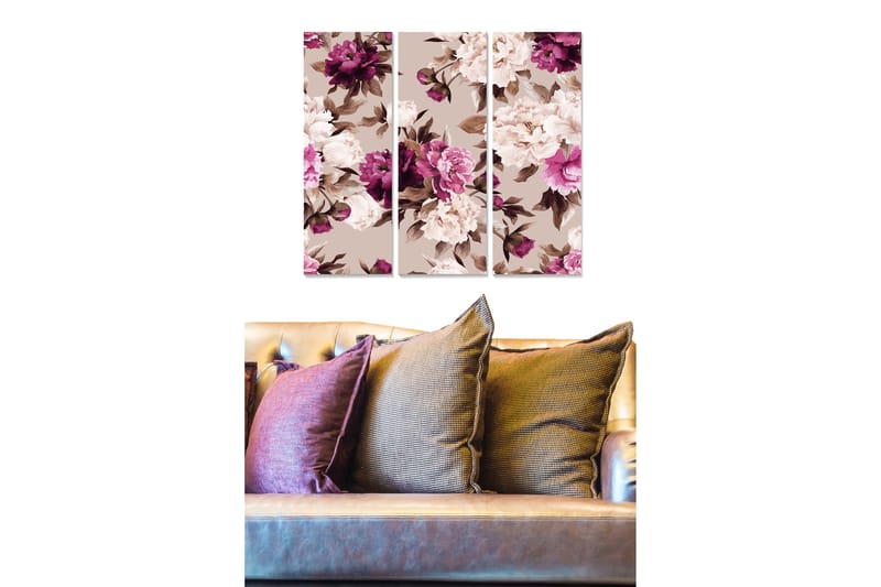 Canvastavla Floral 3-pack Flerfärgad - 20x50 cm - Inredning - Tavlor & posters - Canvastavla