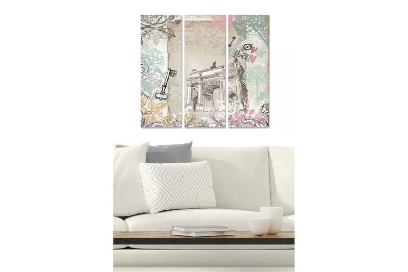 Canvastavla Floral 3-pack Flerfärgad - 20x50 cm - Inredning - Tavlor & posters - Canvastavla