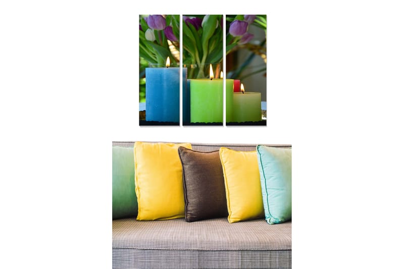 Canvastavla Floral 3-pack Flerfärgad - 20x50 cm - Inredning - Tavlor & posters - Canvastavla