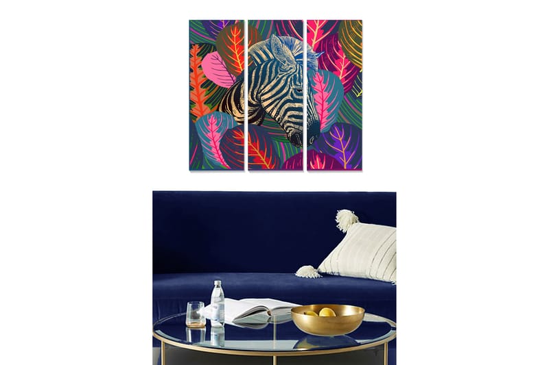 Canvastavla Floral 3-pack Flerfärgad - 20x50 cm - Inredning - Tavlor & posters - Canvastavla