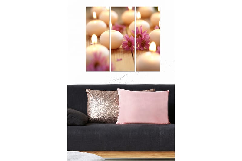 Canvastavla Floral 3-pack Flerfärgad - 20x50 cm - Inredning - Tavlor & posters - Canvastavla