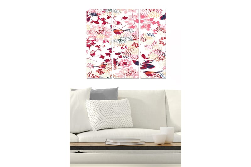 Canvastavla Floral 3-pack Flerfärgad - 20x50 cm - Inredning - Tavlor & posters - Canvastavla