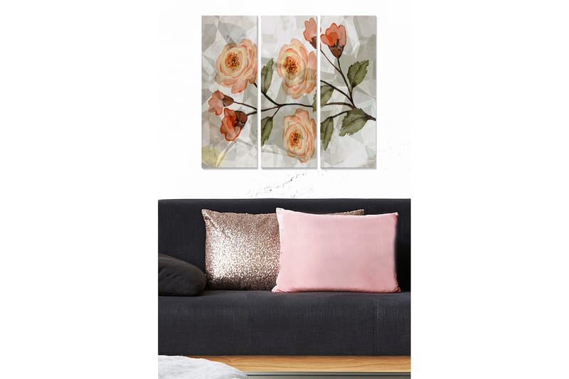 Canvastavla Floral 3-pack Flerfärgad - 20x50 cm - Inredning - Tavlor & posters - Canvastavla