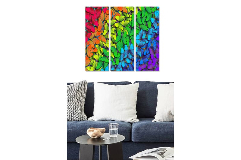 Canvastavla Floral 3-pack Flerfärgad - 20x50 cm - Inredning - Tavlor & posters - Canvastavla