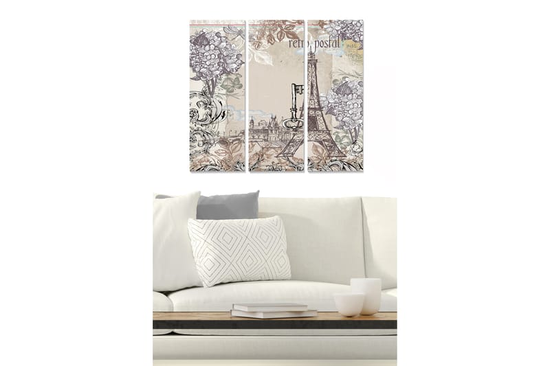 Canvastavla Floral 3-pack Flerfärgad - 20x50 cm - Inredning - Tavlor & posters - Canvastavla