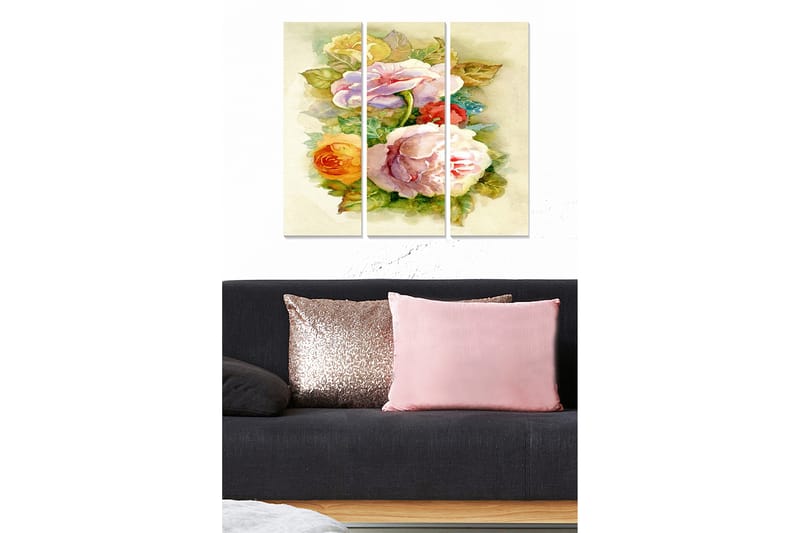 Canvastavla Floral 3-pack Flerfärgad - 20x50 cm - Inredning - Tavlor & posters - Canvastavla