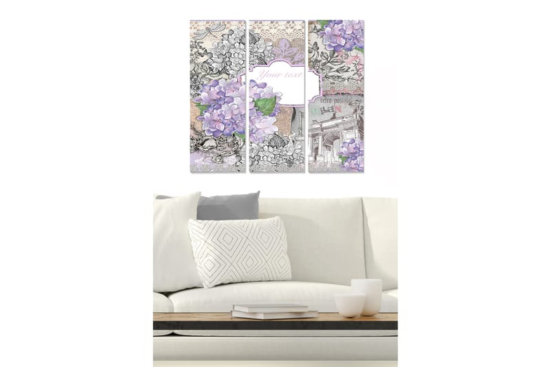 Canvastavla Floral 3-pack Flerfärgad - 20x50 cm - Inredning - Tavlor & posters - Canvastavla