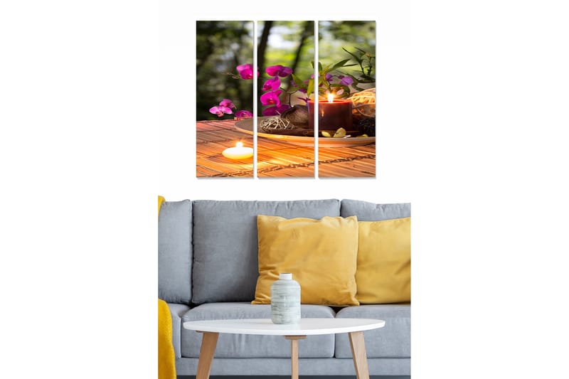 Canvastavla Floral 3-pack Flerfärgad - 20x50 cm - Inredning - Tavlor & posters - Canvastavla