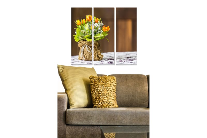 Canvastavla Floral 3-pack Flerfärgad - 20x50 cm - Inredning - Tavlor & posters - Canvastavla