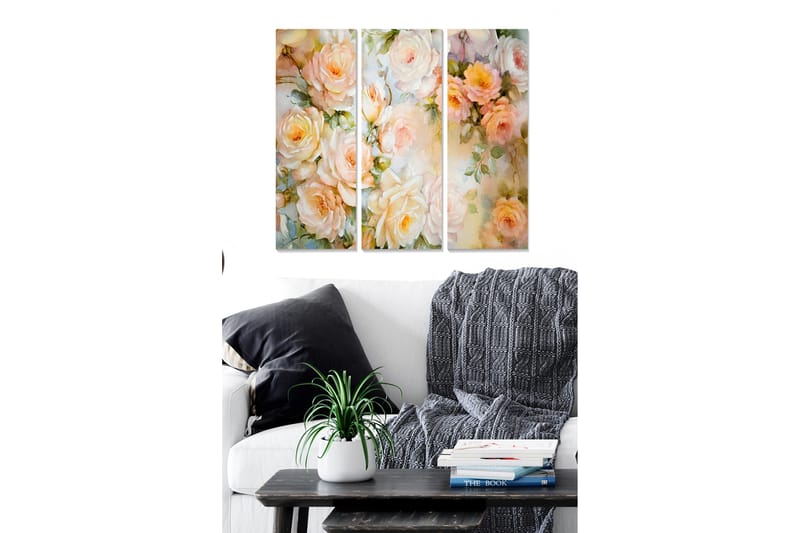 Canvastavla Floral 3-pack Flerfärgad - 20x50 cm - Inredning - Tavlor & posters - Canvastavla