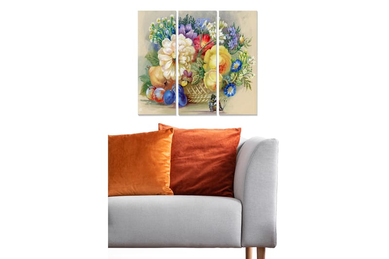 Canvastavla Floral 3-pack Flerfärgad - 20x50 cm - Inredning - Tavlor & posters - Canvastavla