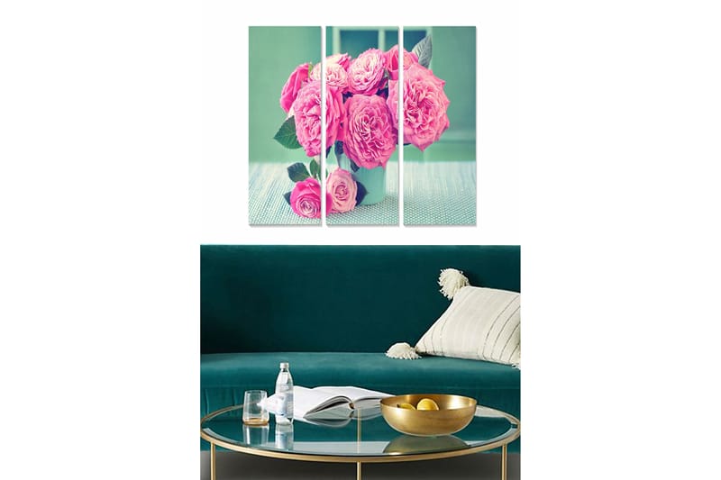 Canvastavla Floral 3-pack Flerfärgad - 20x50 cm - Inredning - Tavlor & posters - Canvastavla