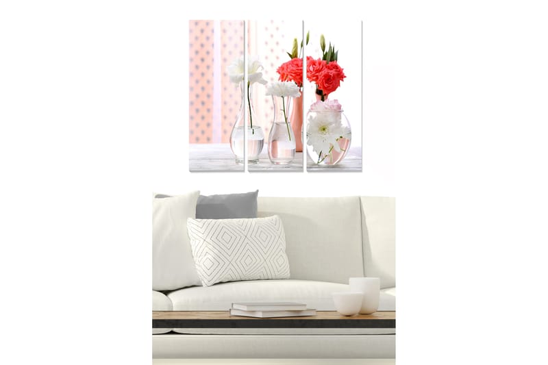 Canvastavla Floral 3-pack Flerfärgad - 20x50 cm - Inredning - Tavlor & posters - Canvastavla