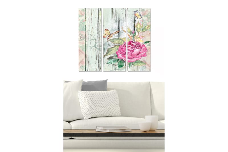 Canvastavla Floral 3-pack Flerfärgad - 20x50 cm - Inredning - Tavlor & posters - Canvastavla