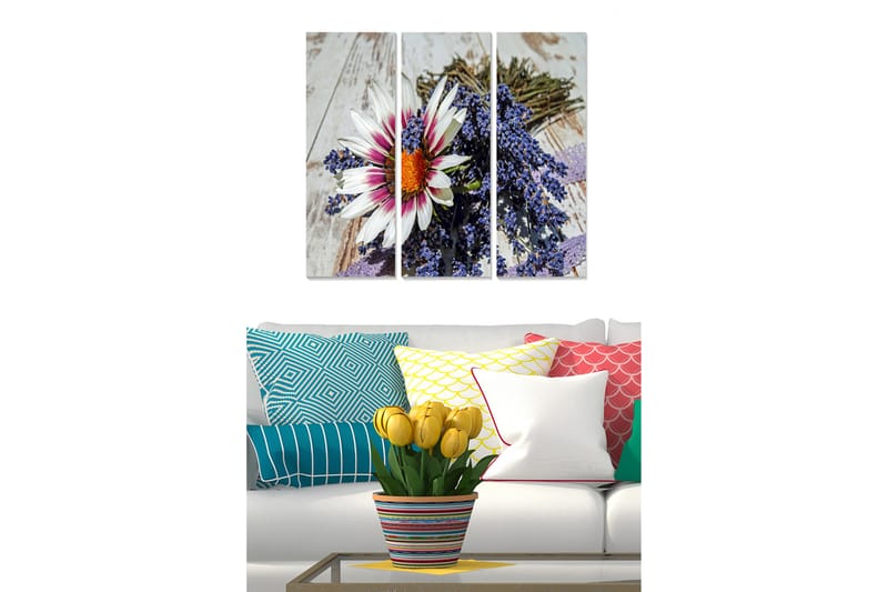 Canvastavla Floral 3-pack Flerfärgad - 20x50 cm - Inredning - Tavlor & posters - Canvastavla