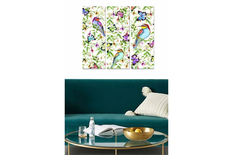 Canvastavla Floral 3-pack Flerfärgad - 20x50 cm - Inredning - Tavlor & posters - Canvastavla