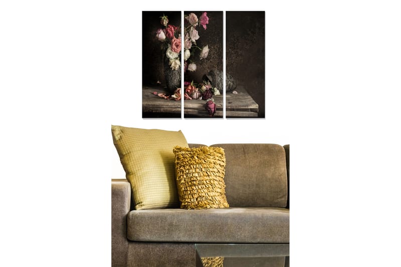 Canvastavla Floral 3-pack Flerfärgad - 20x50 cm - Inredning - Tavlor & posters - Canvastavla