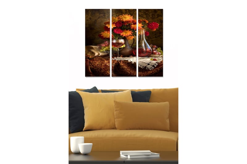 Canvastavla Floral 3-pack Flerfärgad - 20x50 cm - Inredning - Tavlor & posters - Canvastavla