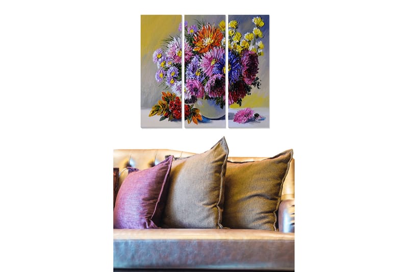 Canvastavla Floral 3-pack Flerfärgad - 20x50 cm - Inredning - Tavlor & posters - Canvastavla