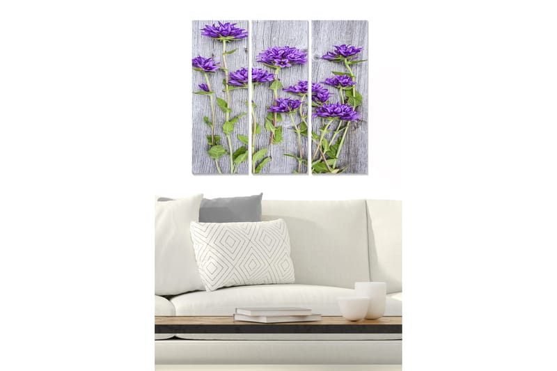 Canvastavla Floral 3-pack Flerfärgad - 20x50 cm - Inredning - Tavlor & posters - Canvastavla