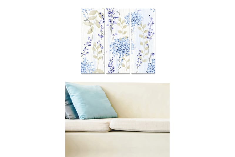 Canvastavla Floral 3-pack Flerfärgad - 20x50 cm - Inredning - Tavlor & posters - Canvastavla