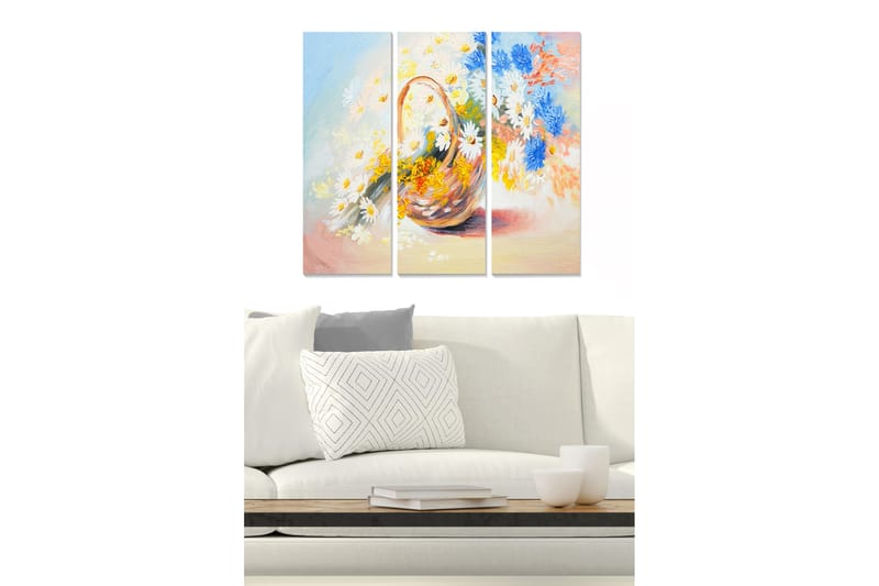 Canvastavla Floral 3-pack Flerfärgad - 20x50 cm - Inredning - Tavlor & posters - Canvastavla